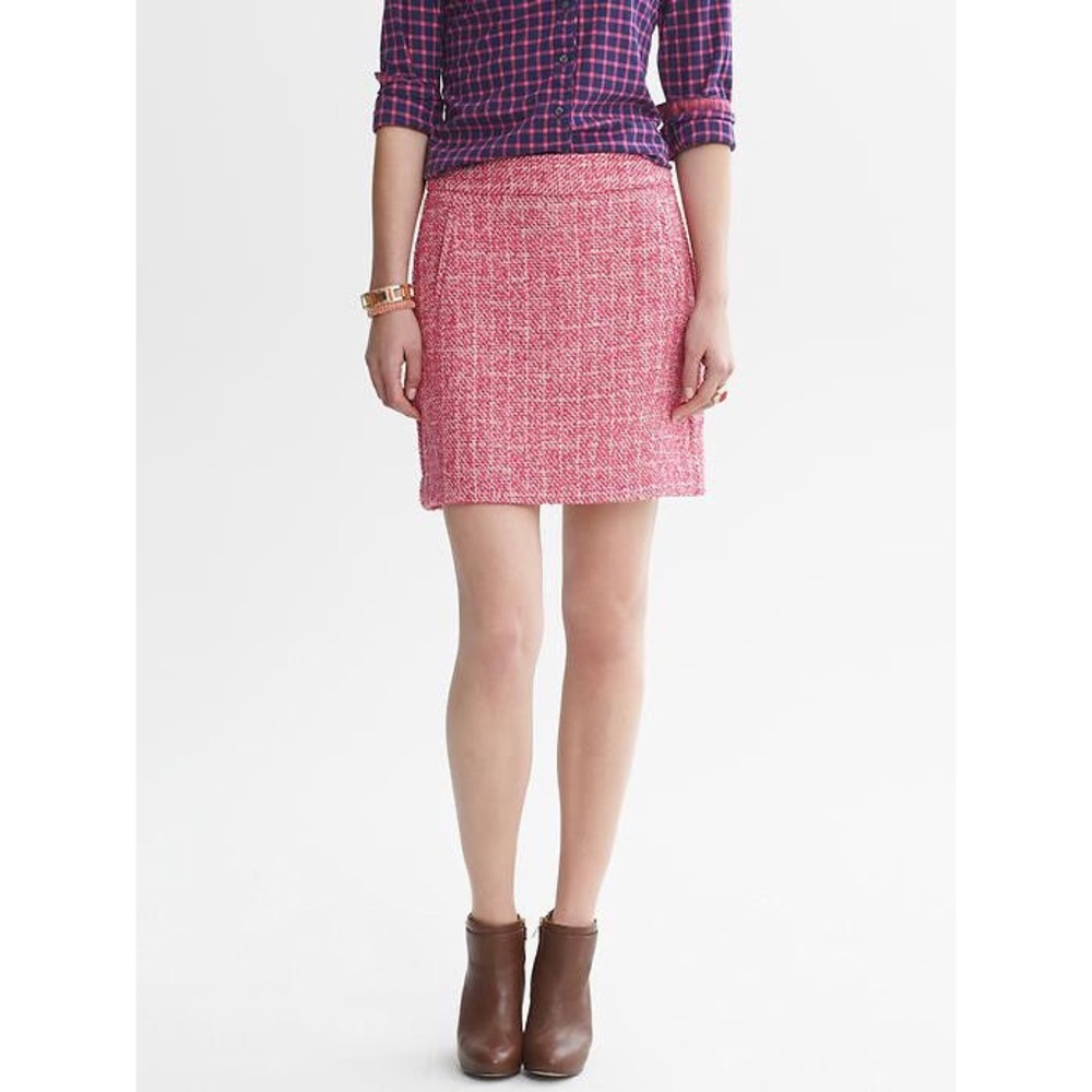 Banana Republic Tweed Mini Skirt Pink